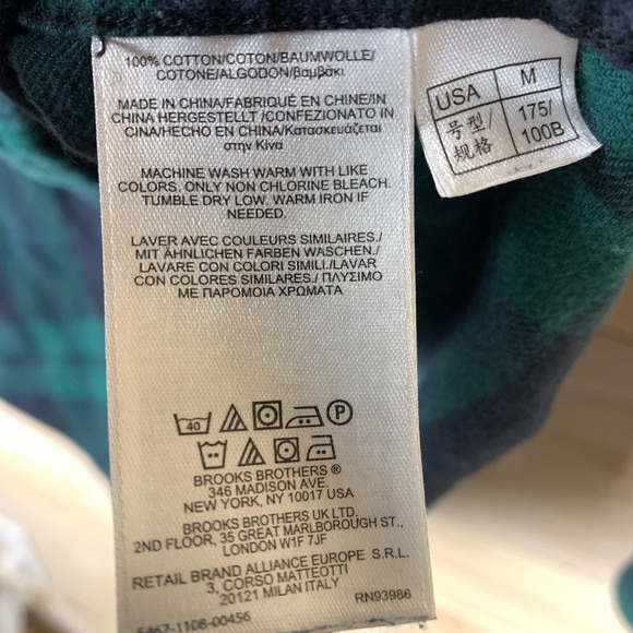 Brooks Brothers 346 Shirt Men Medium Flannel Tartan Plaid Original Polo Shirt - Picture 6 of 7